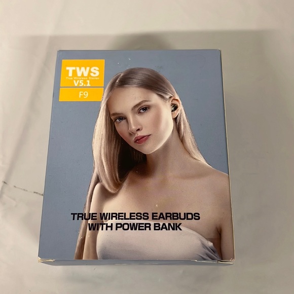 NIB - TWS V5.1 Wireless Earbuds F9 with Power bank - Picture 3 of 8